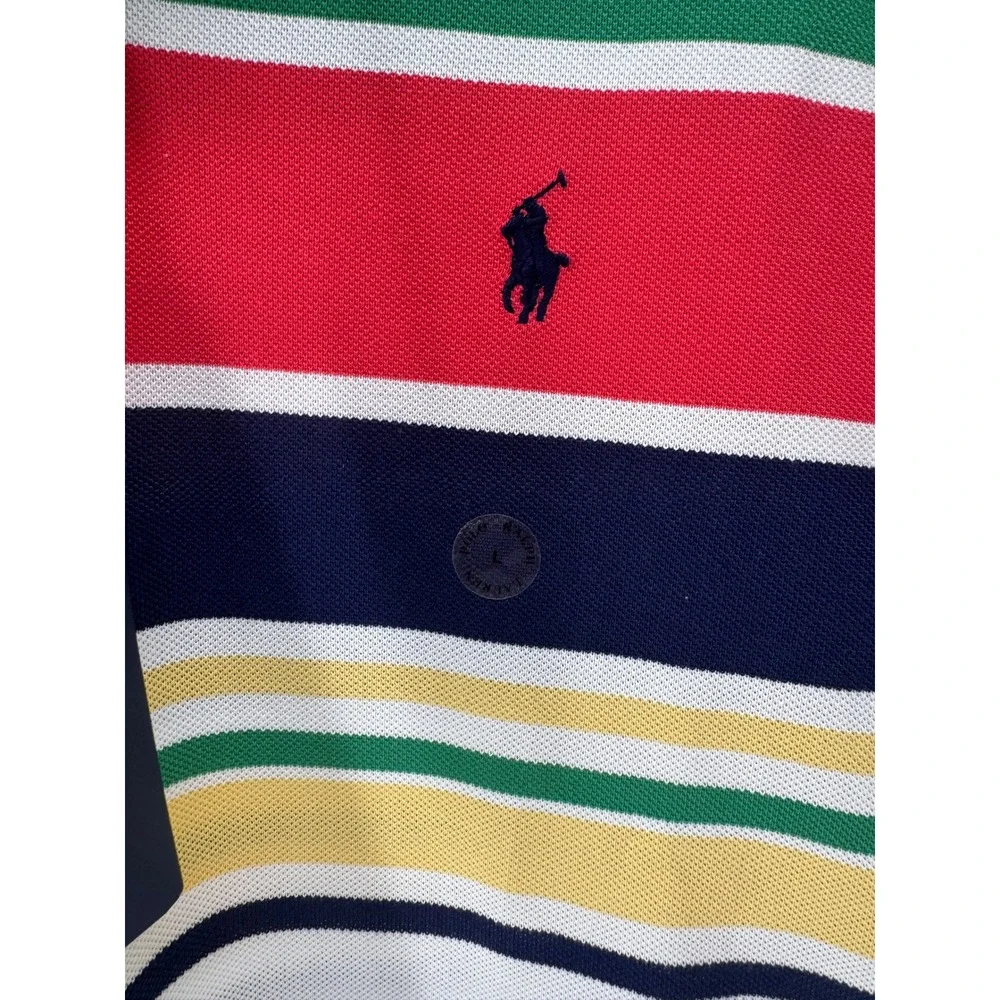 POLO Ralph Lauren Polo Shirt Mens Large Multi Color Striped Classic Fit NWT
